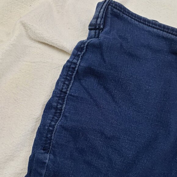 Free People Dark Wash Blue Jeans Size 27 Raw Hem Skinny Leg Distressed Pull-On - Picture 5 of 14